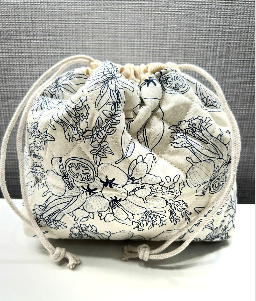 Quilted Drawstring Toiletry Bag