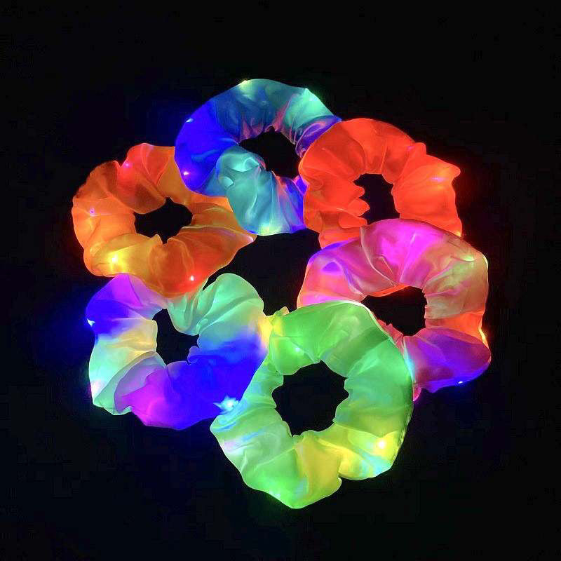 Set of 3 Assorted Colored Light up Scrunchies