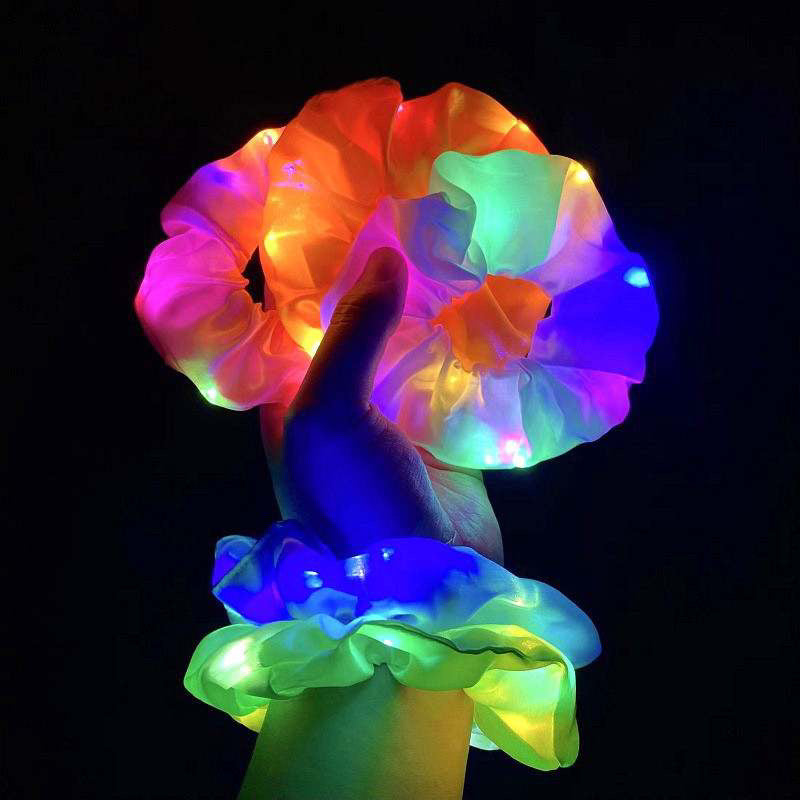 Set of 3 Assorted Colored Light up Scrunchies