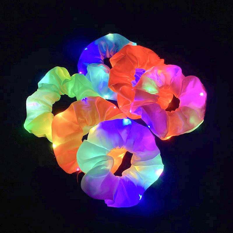 Set of 3 Assorted Colored Light up Scrunchies