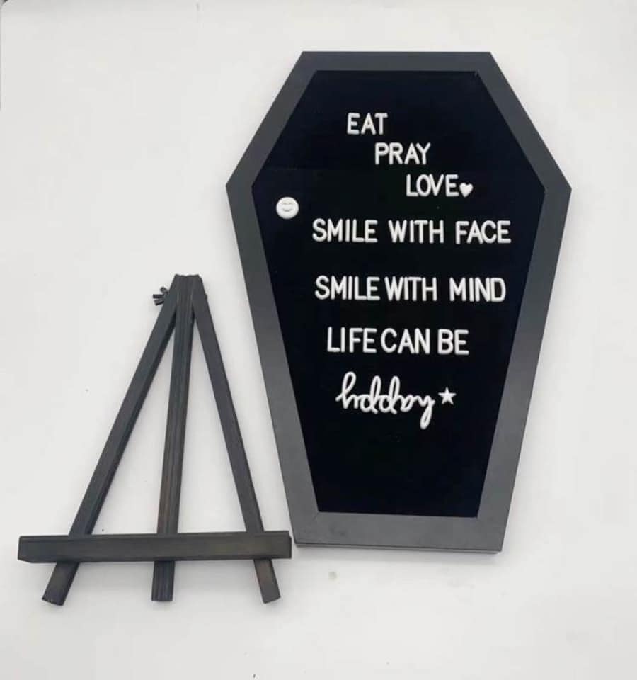 Coffin Letter board