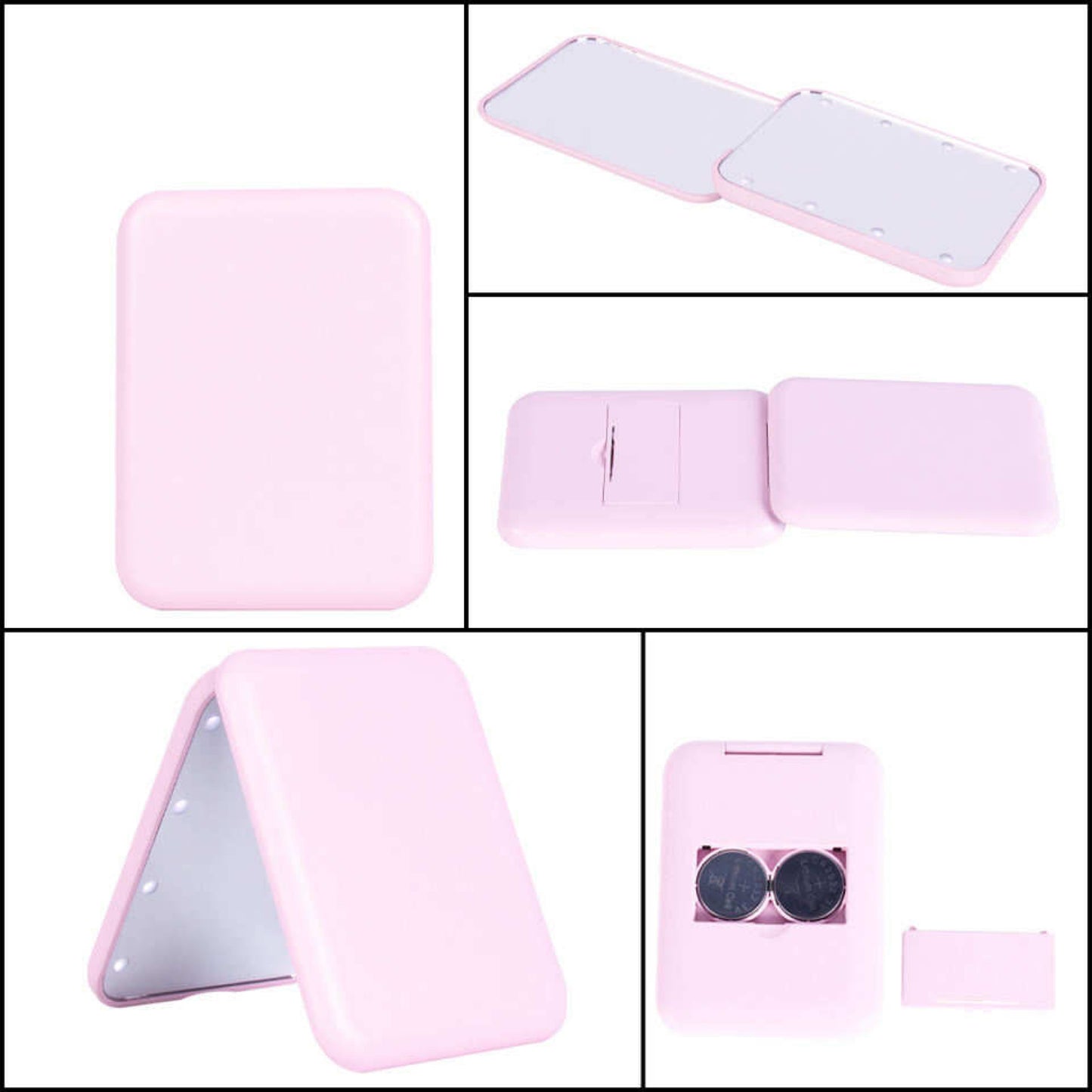 Lighted LED Purse Compact Mirror