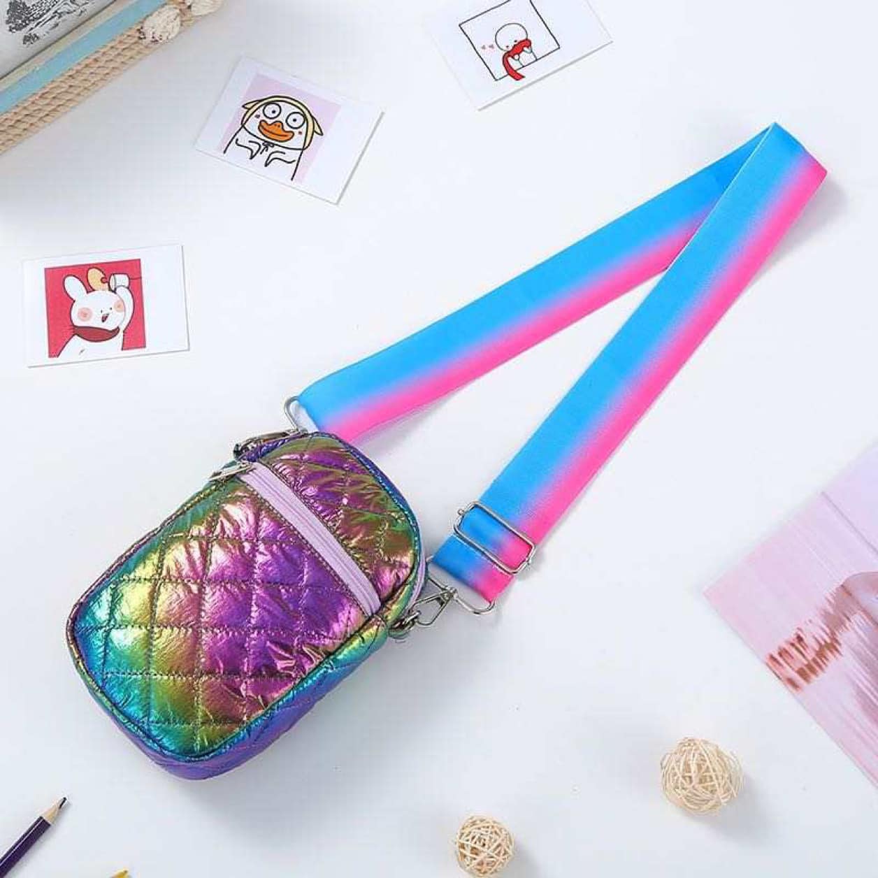 Fun Rainbow Strap Purse