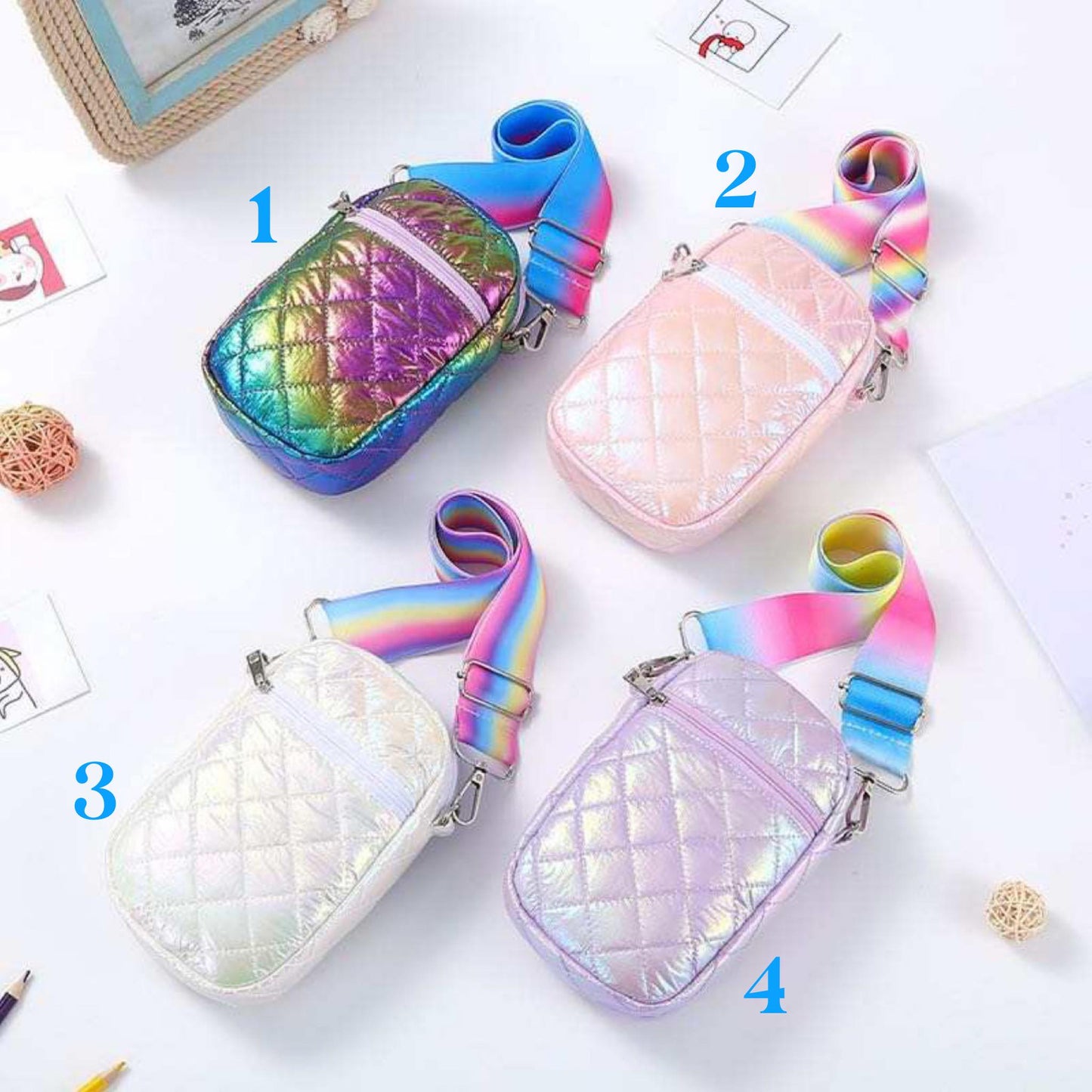 Fun Rainbow Strap Purse