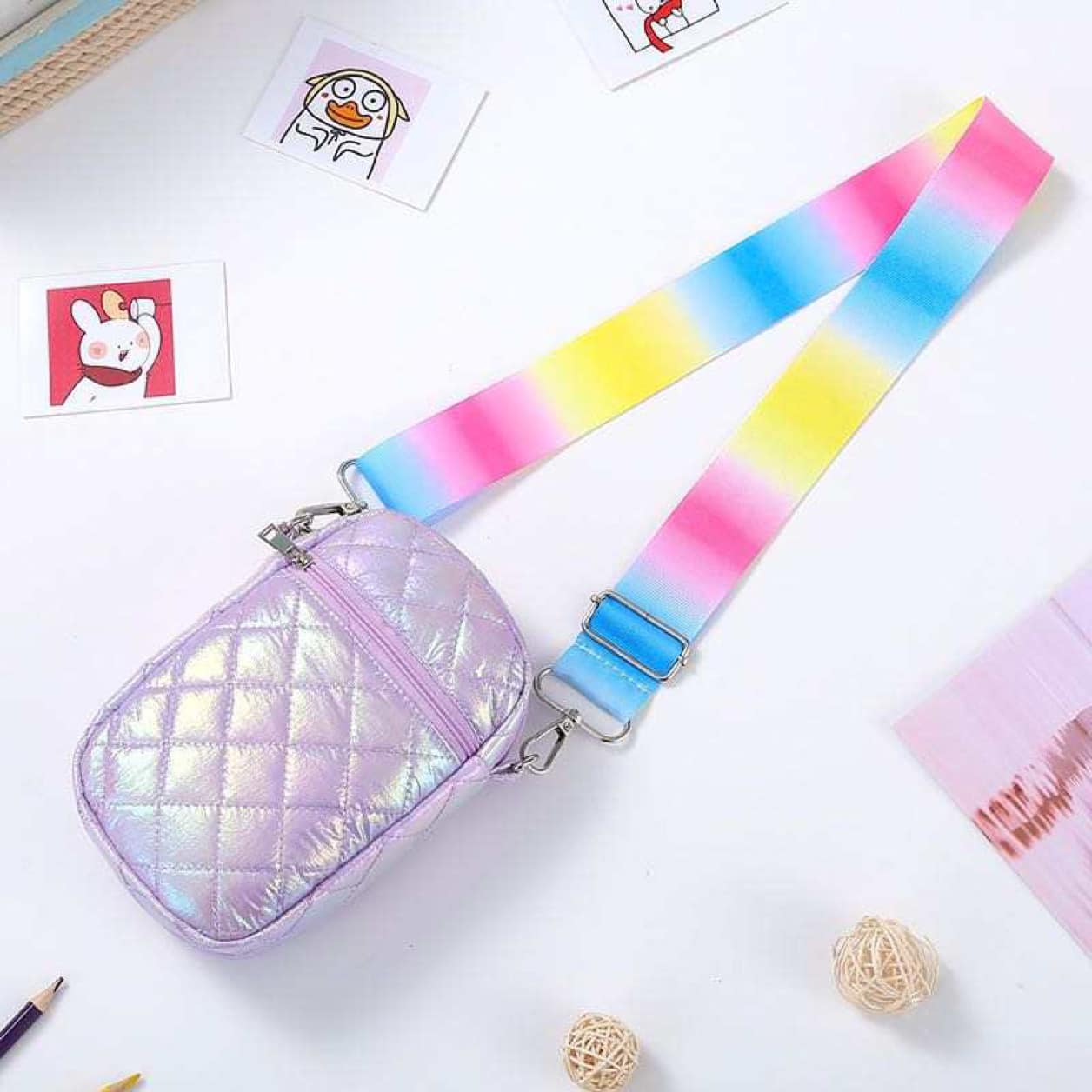 Fun Rainbow Strap Purse