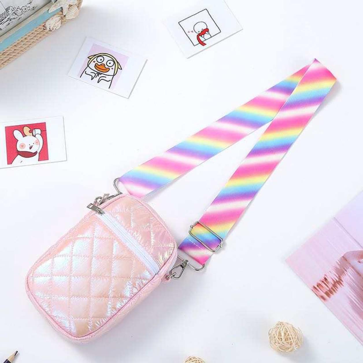 Fun Rainbow Strap Purse