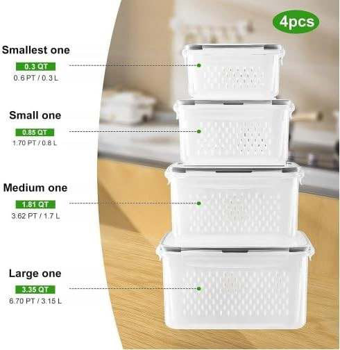 4 Piece Fruit Storage Containers