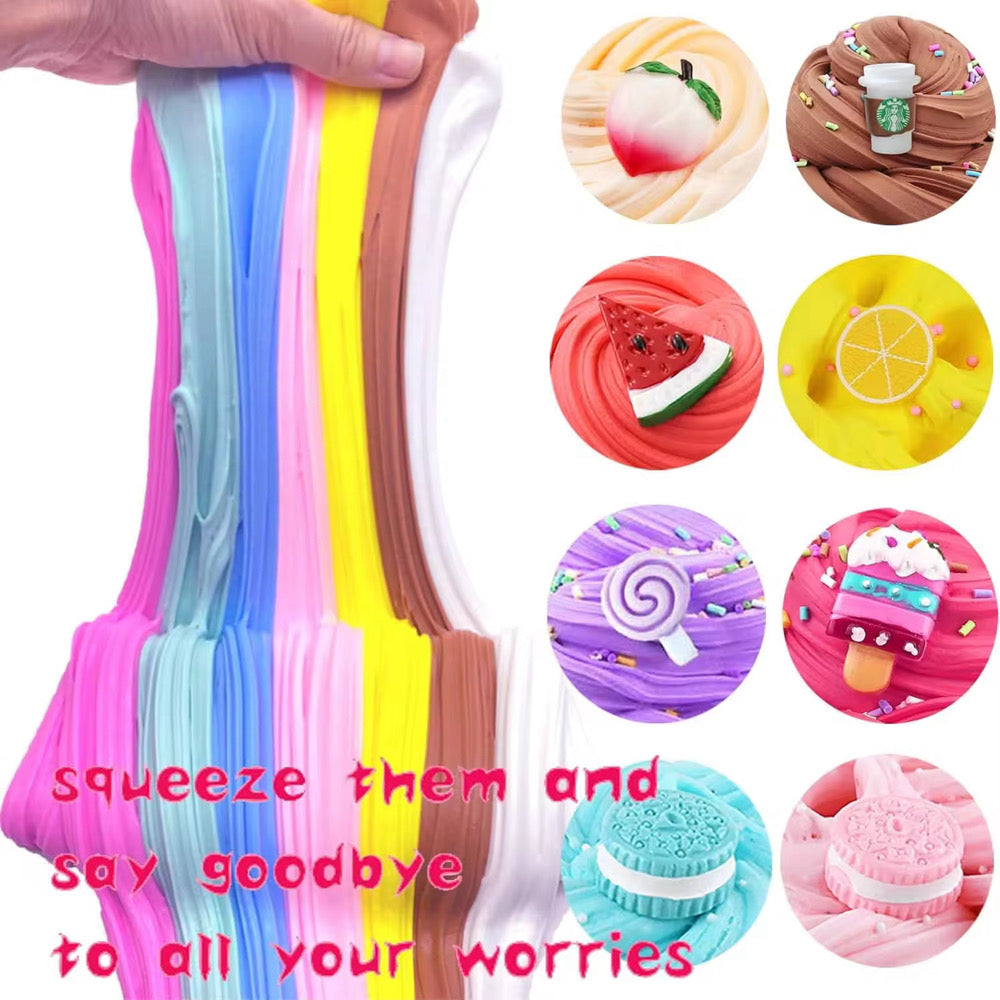 9 Piece Cotton Candy Slime Set