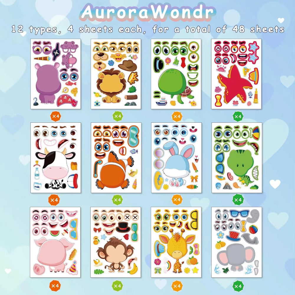 Lil’ Stickie Make A Face Sticker Sheets Set