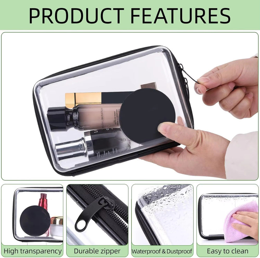 VIRAL 3 Piece Clear Zippered Case Set