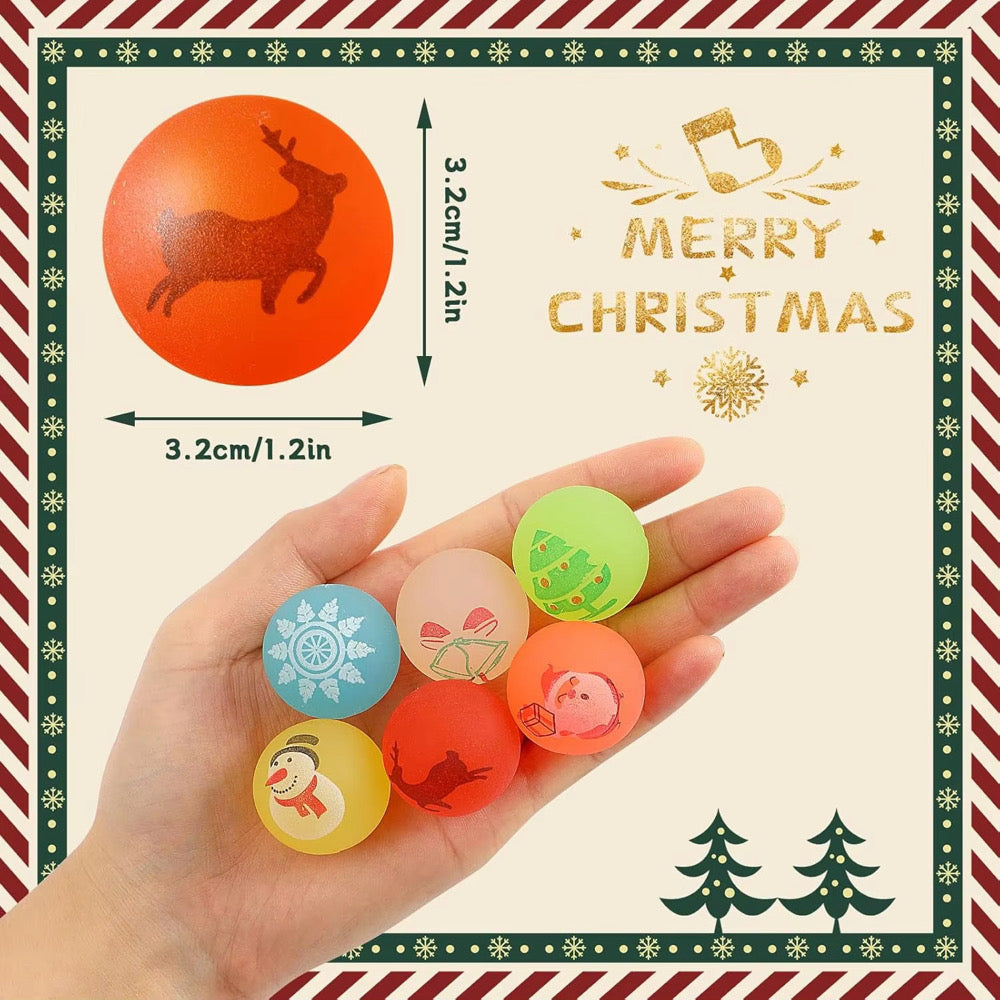 Glow In The Dark 50 Piece Christmas Bounce Balls