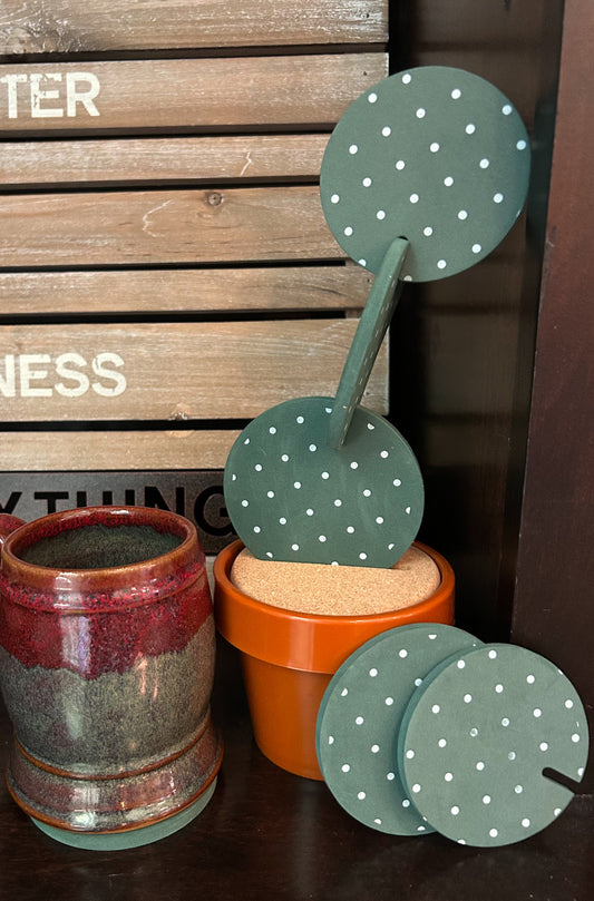 Flower pot cactus coasters