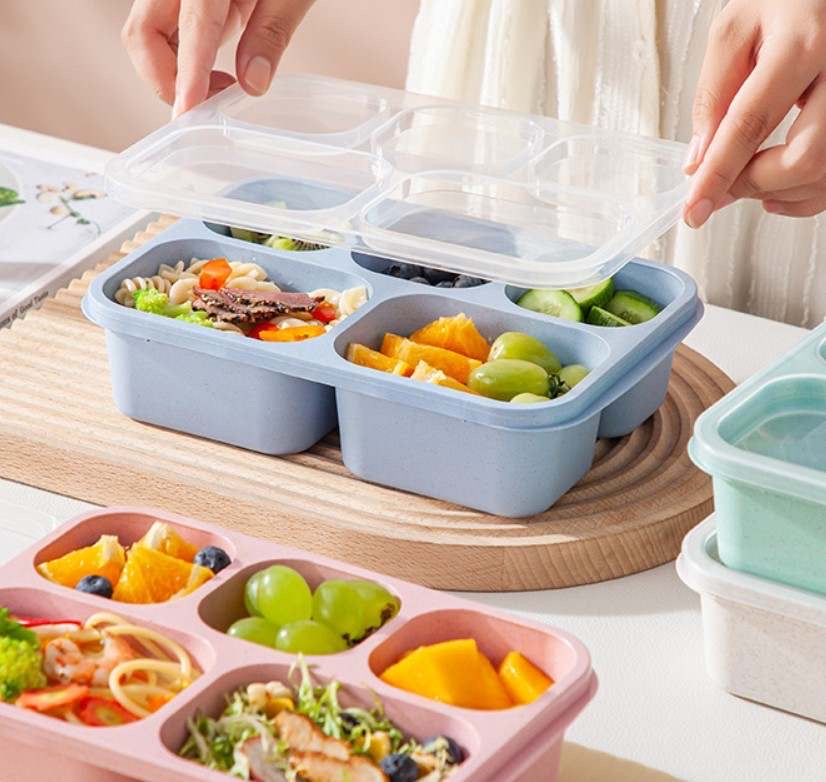 4 Piece Compartment Meal Snack Containers