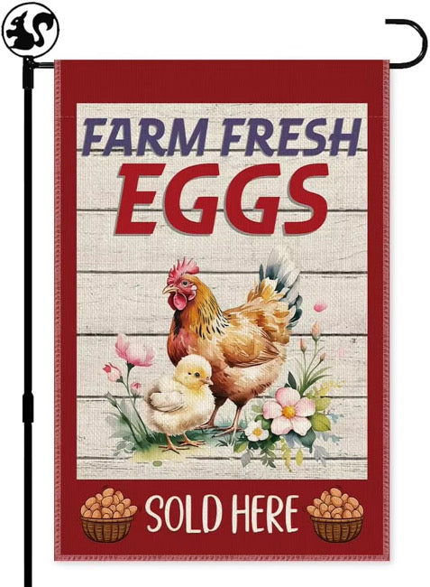 Chicken Themed Garden Flags