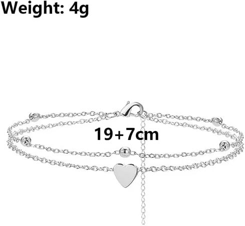 Double Chain DaintyHeart Anklet