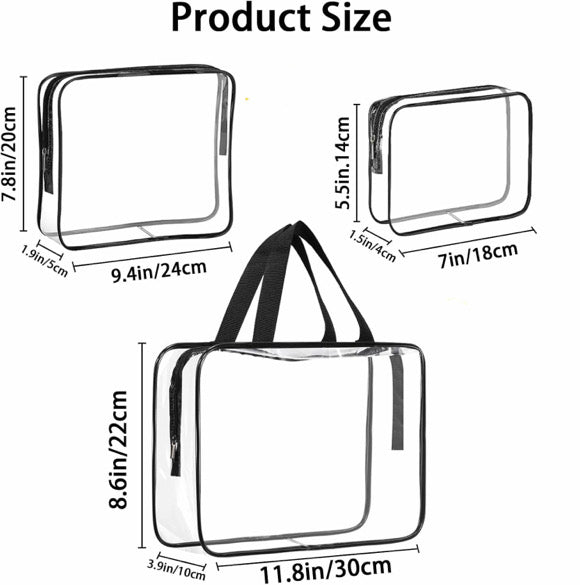 3 Piece Clear Bag Storage Solution