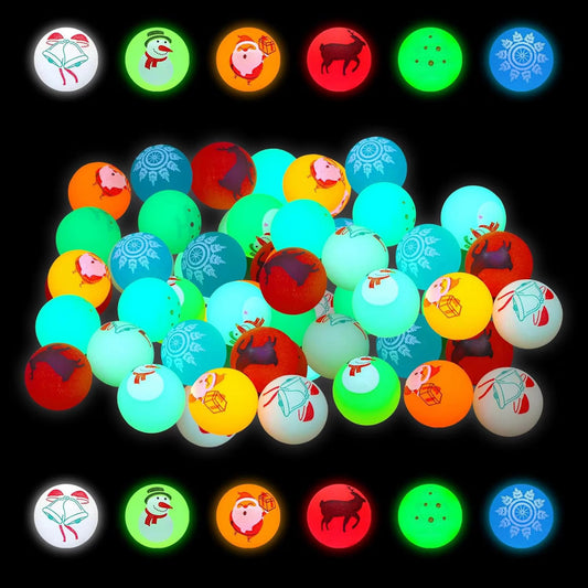 Glow In The Dark 50 Piece Christmas Bounce Balls