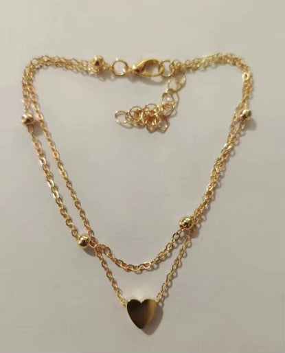 Double Chain DaintyHeart Anklet