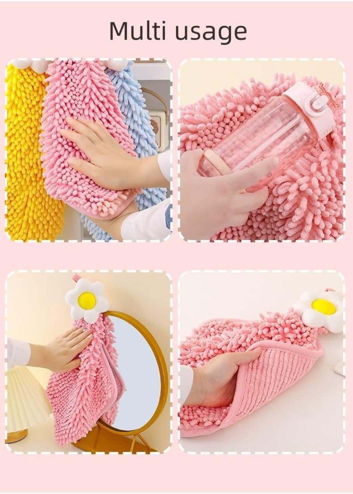 Blossoming Flower Chenille Towels