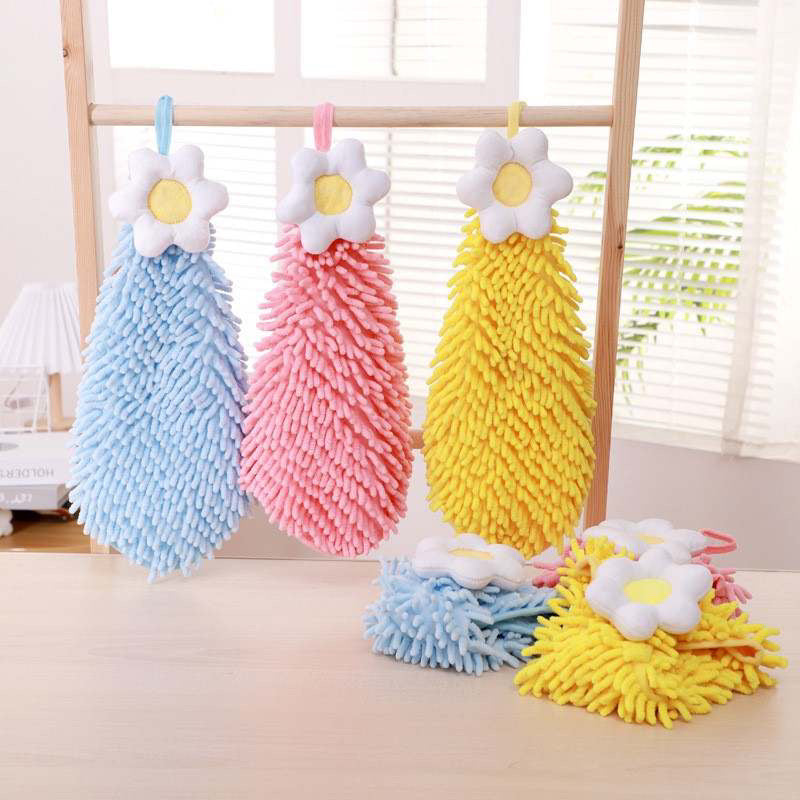 Blossoming Flower Chenille Towels