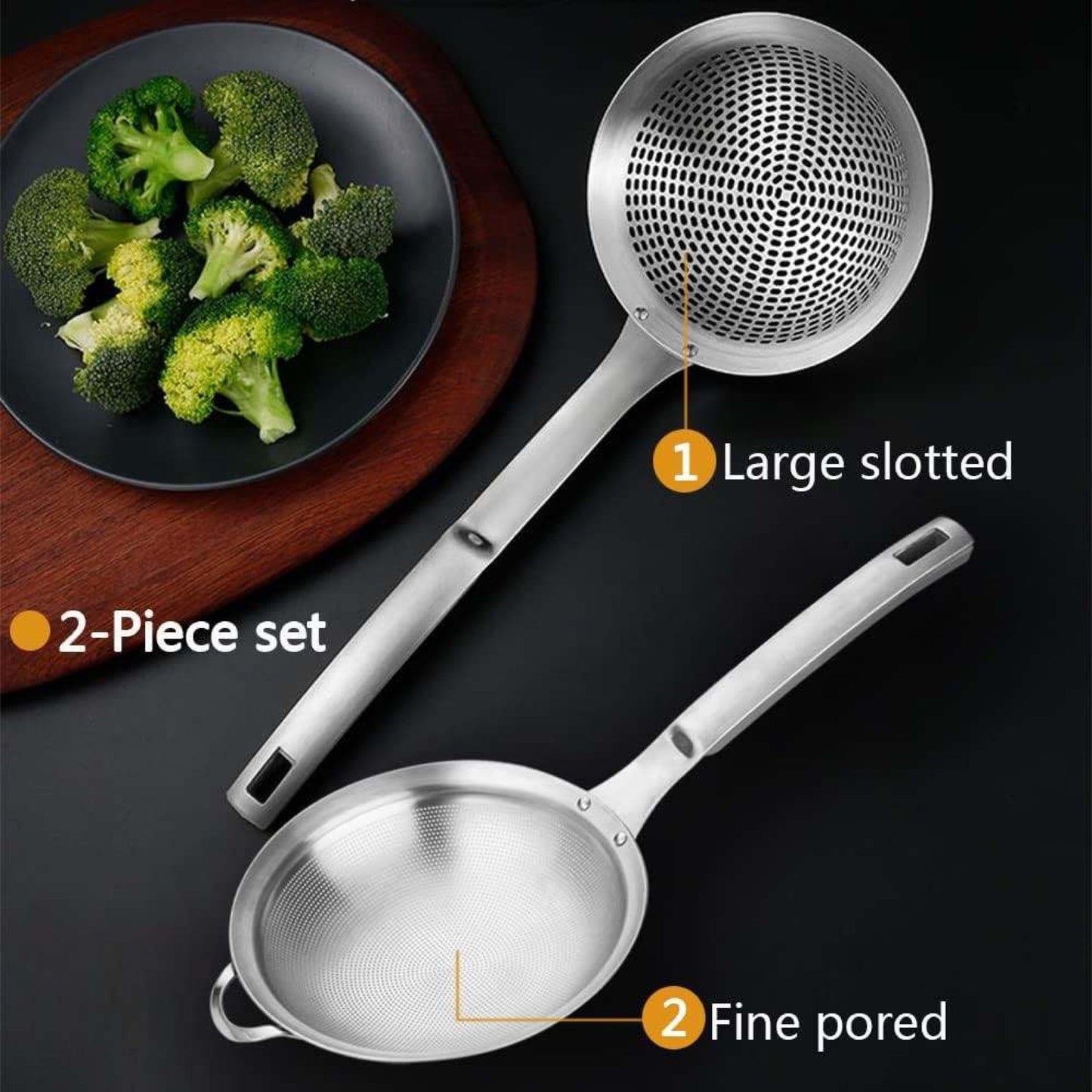 2 Piece Mesh Food Strainer Set