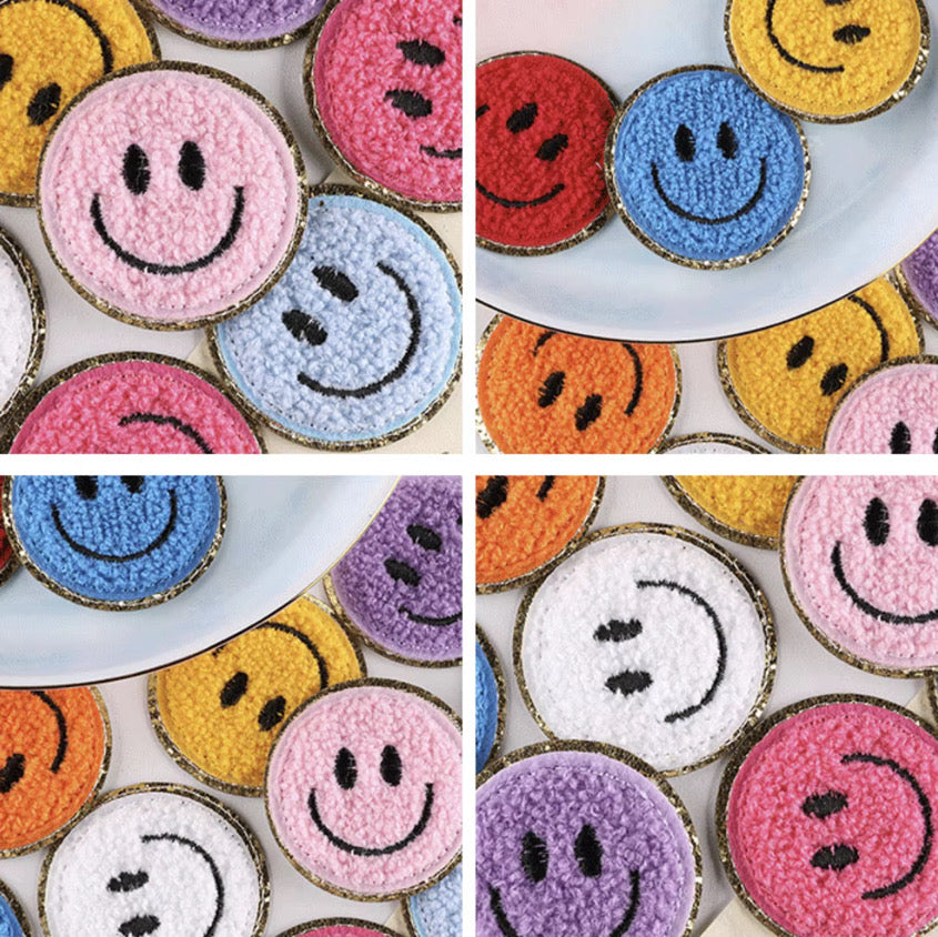 12 Piece Happy Face Iron On Patches