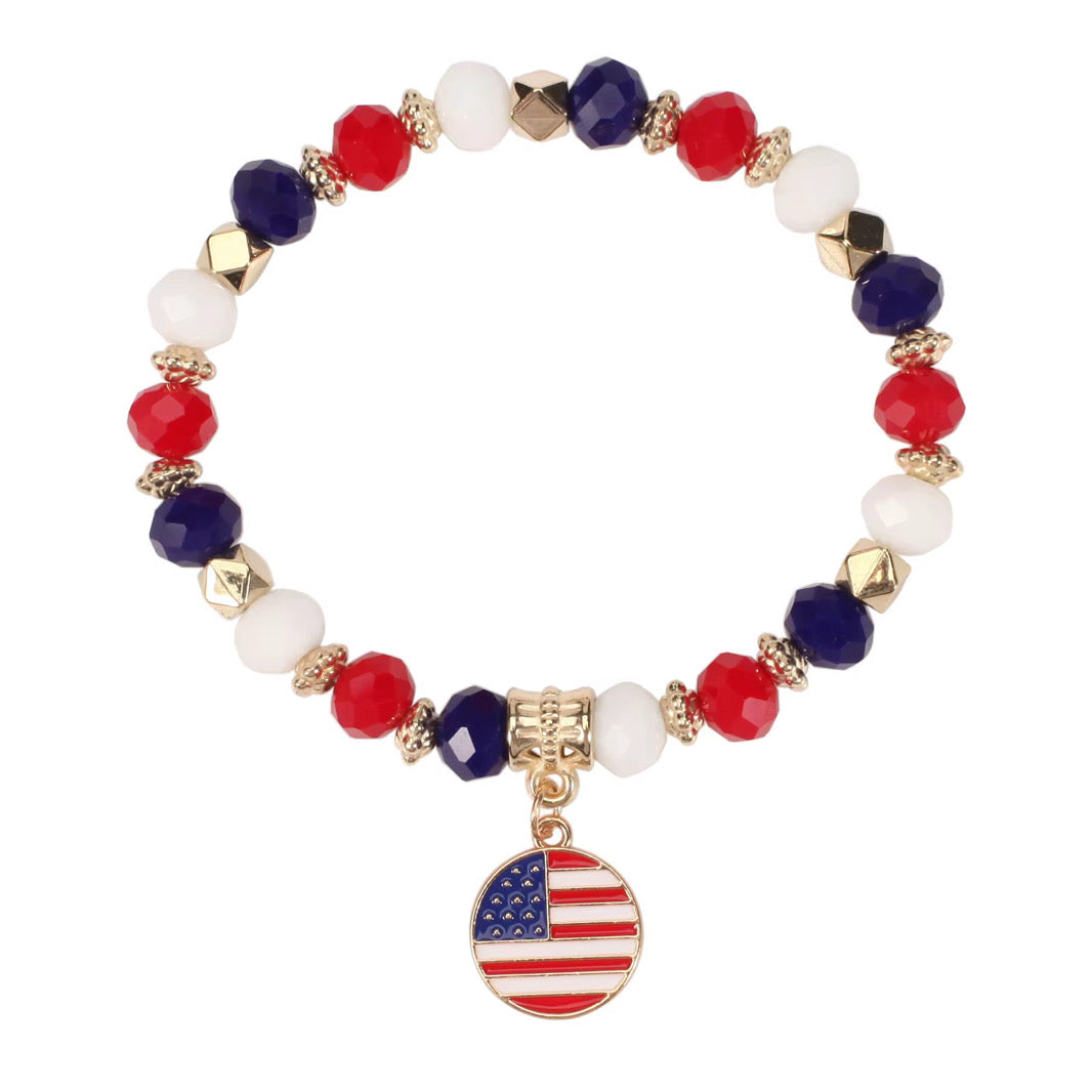 6 Piece Patriotic Bracelet Stack