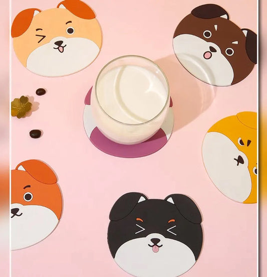 Darling 6 Piece Silicone Animal Coasters