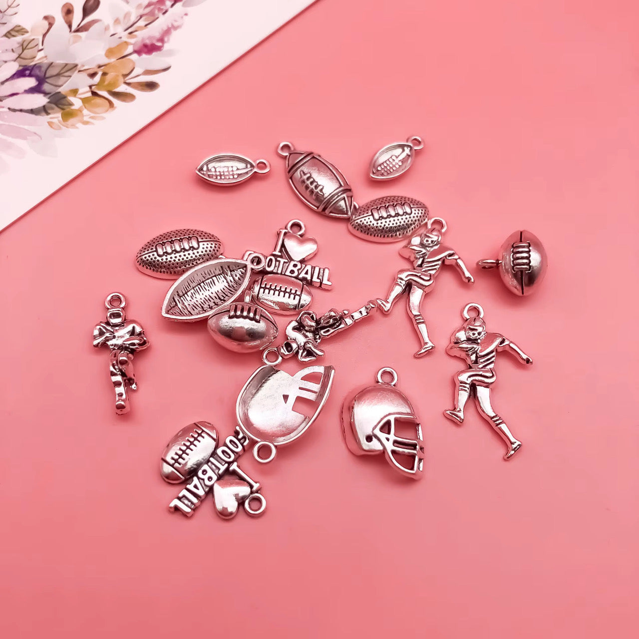 16 Piece Football Charm Set