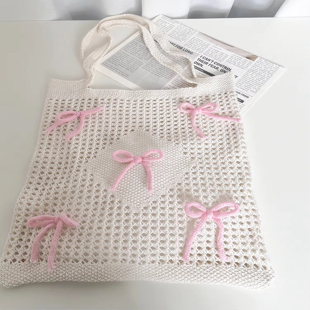 Bow Crochet Tote