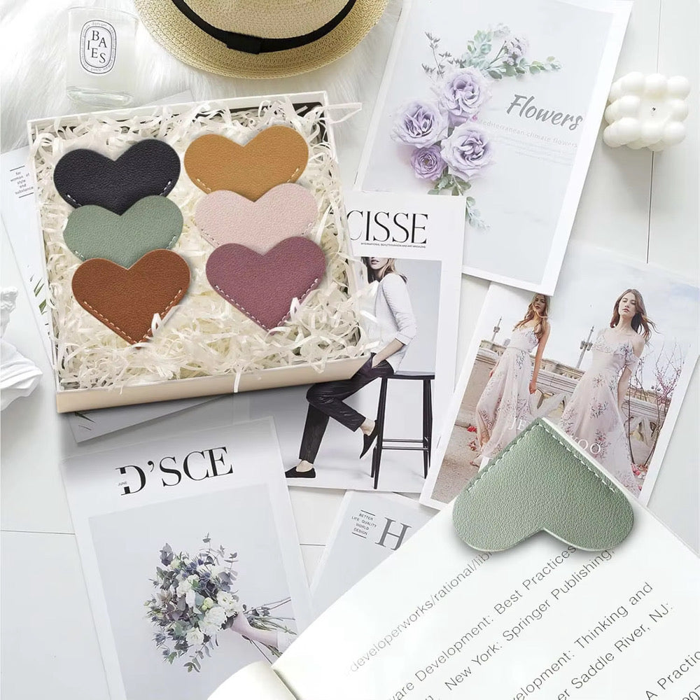 6 Piece Heart Bookmark Set