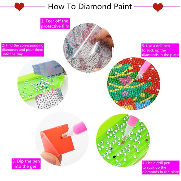 DIY Paw Print Paint With Diamond Set