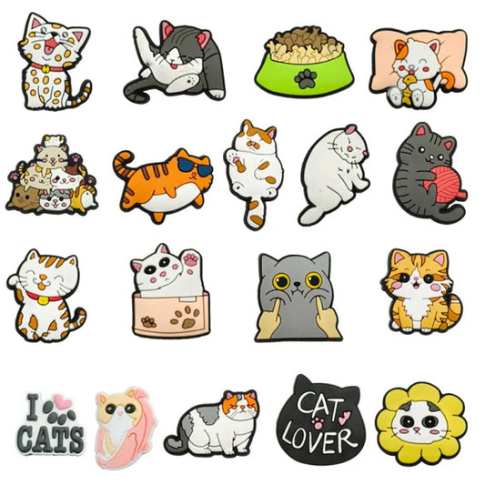 18 Piece Cat Shoe Charms