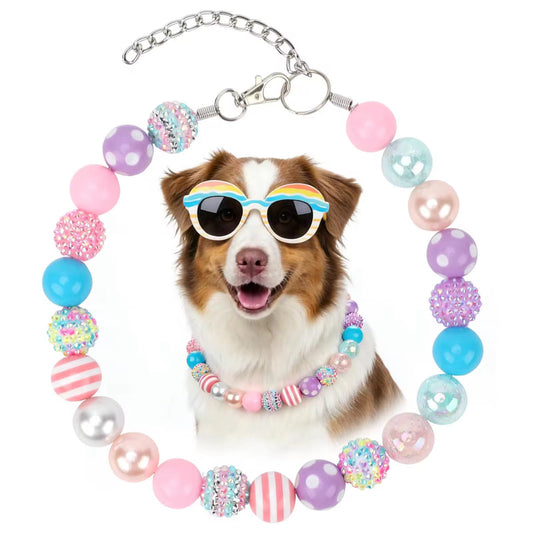 Fun Top Dog Beaded Necklace Collar