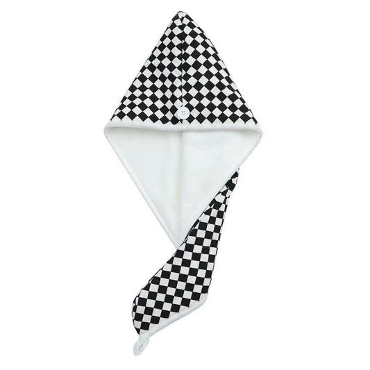 Checkered Chic Hair Wrap