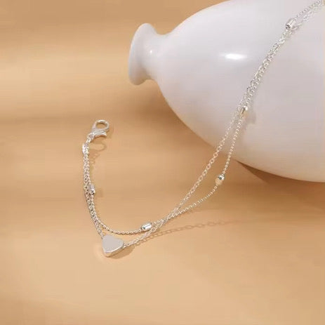 Double Chain DaintyHeart Anklet