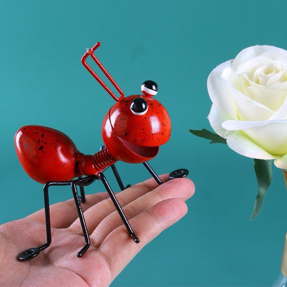 4 Piece Colorful Metal Garden Ants