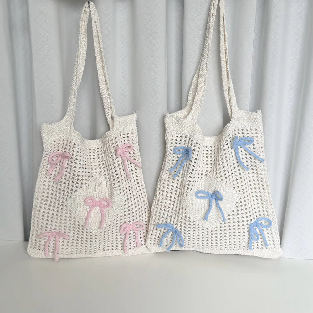 Bow Crochet Tote