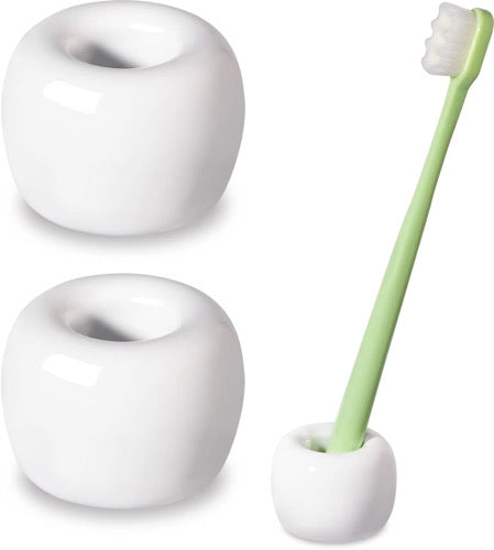 2 Piece Cermaic Toothbrush Holder Set
