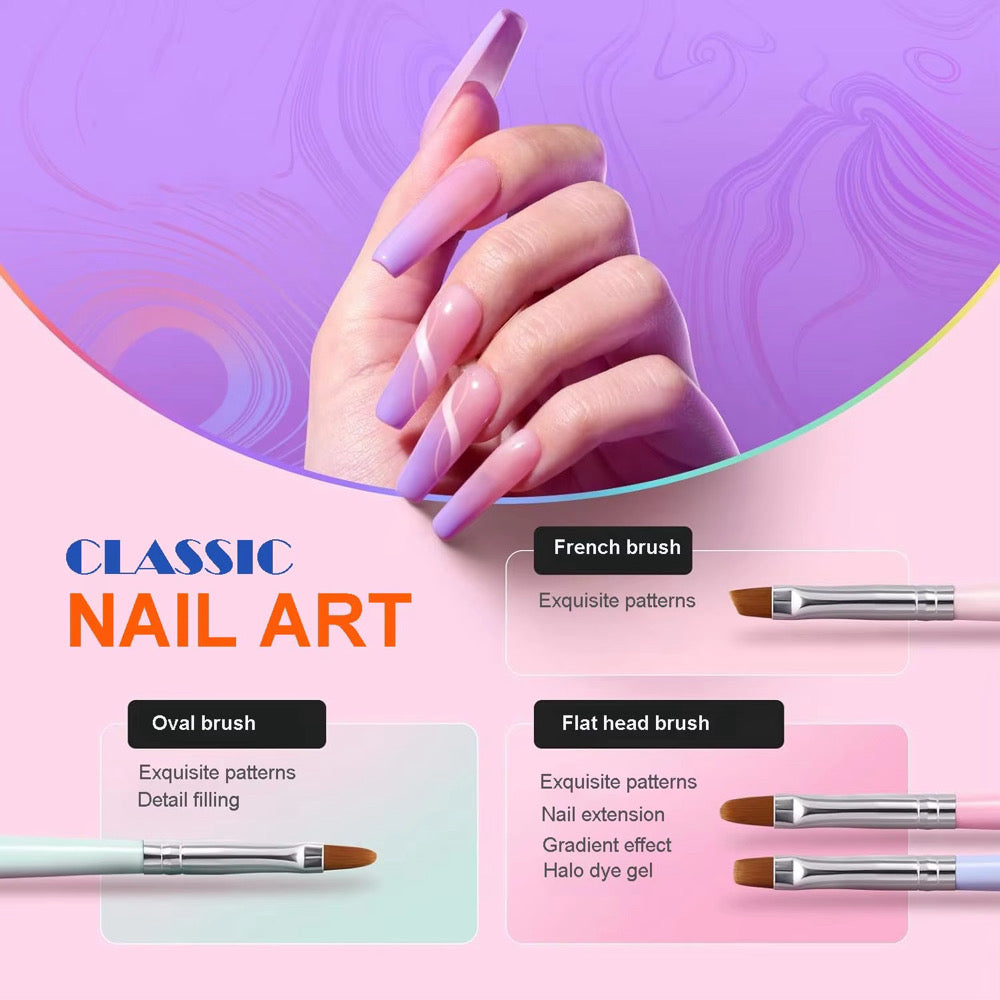 6 Piece Nail Art Brush Set