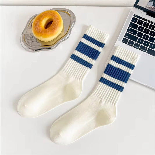 Retro Striped Crew Socks