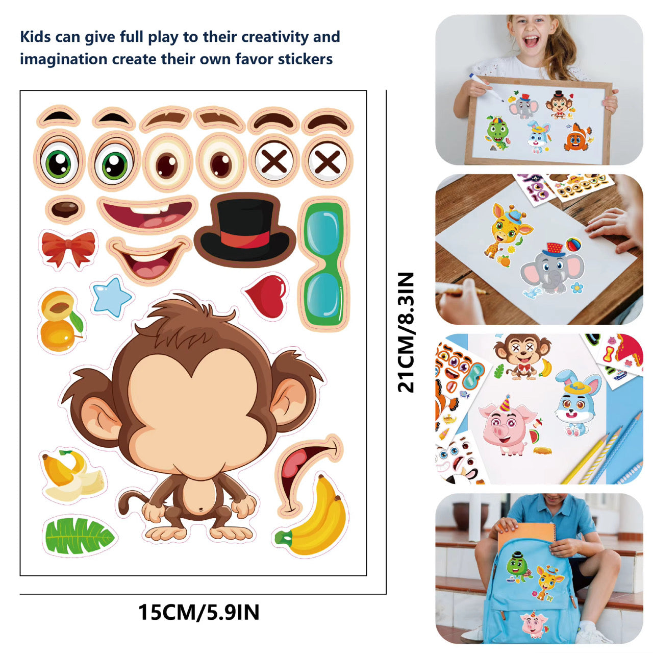 Lil’ Stickie Make A Face Sticker Sheets Set