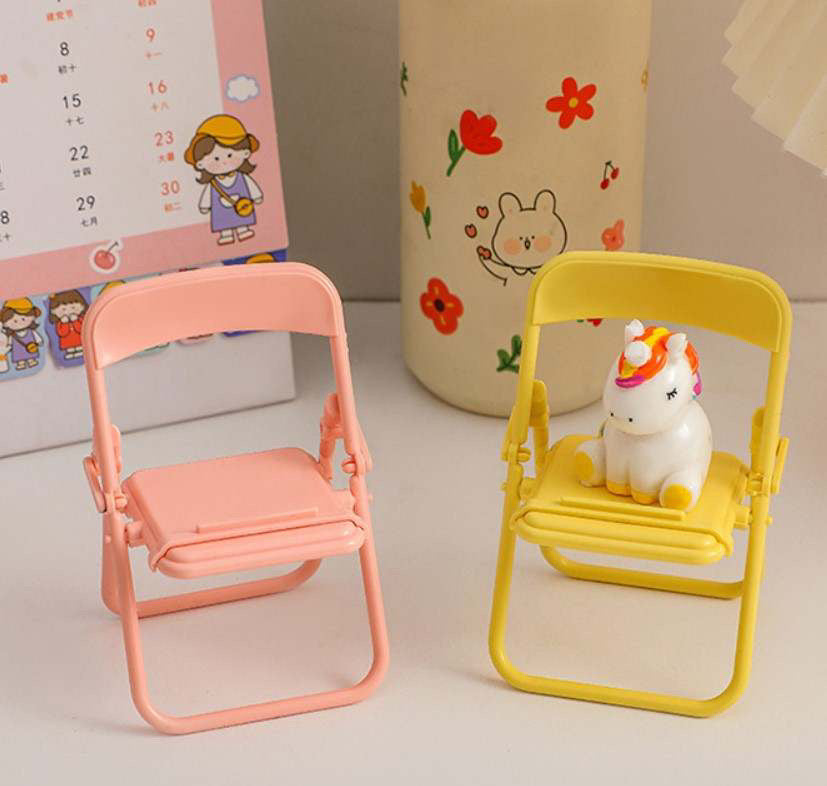 4 piece Mini Folding Chair Phone Holder