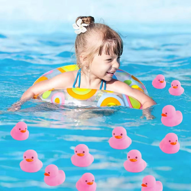 12 Piece Pink Rubber Duck Set