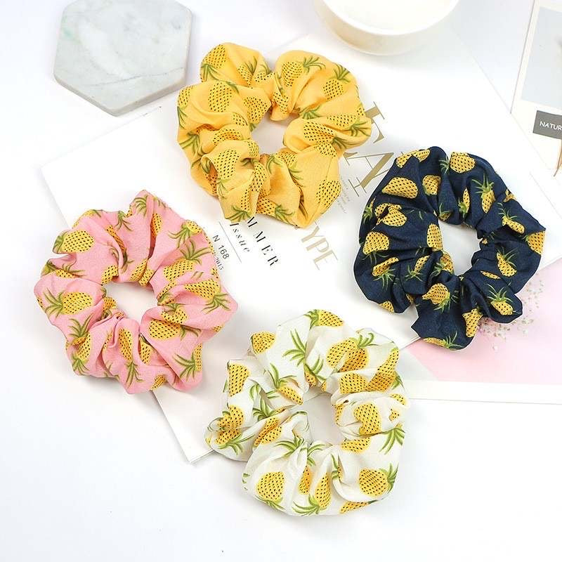 Pineapple 4 Piece Scrunchie Set