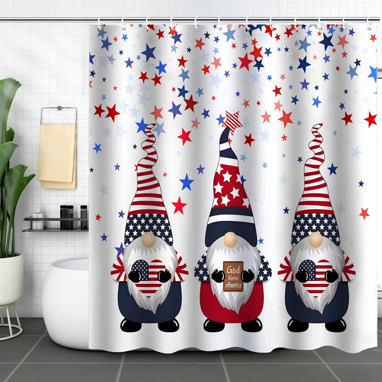 Red, White & Splash Shower Curtains