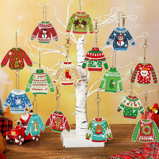 15 Piece Christmas Sweater Paint With Diamond Charms