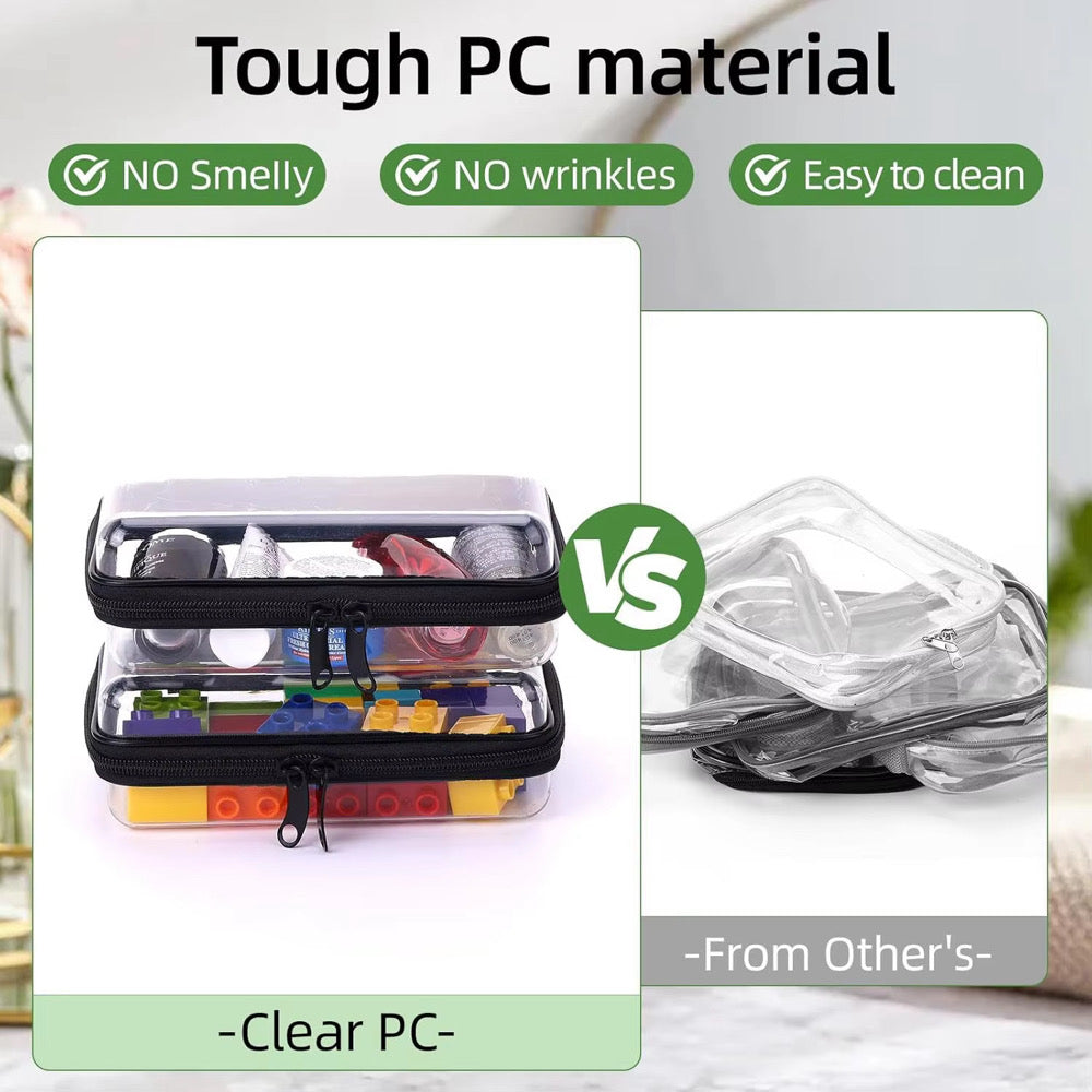 VIRAL 3 Piece Clear Zippered Case Set