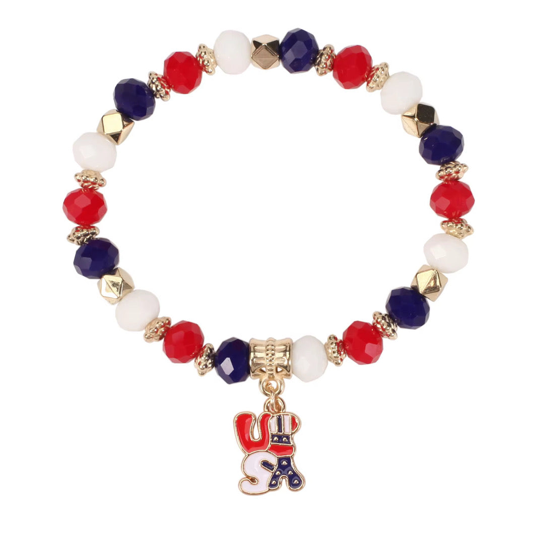 6 Piece Patriotic Bracelet Stack