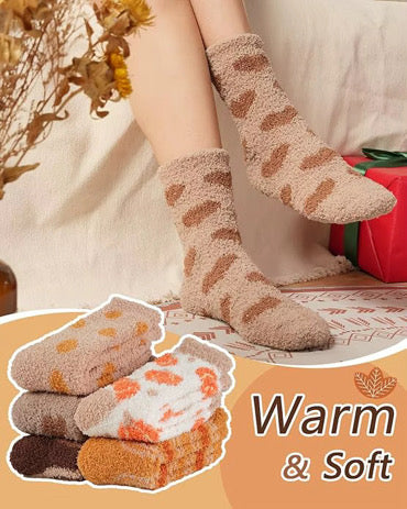5 Piece Fall Themed Soft Sock Set